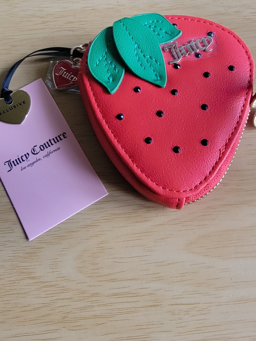 Juicy Couture Red Strawberry Coin Pouch & Strawberry Cuff Bracelet - Picture 3 of 8
